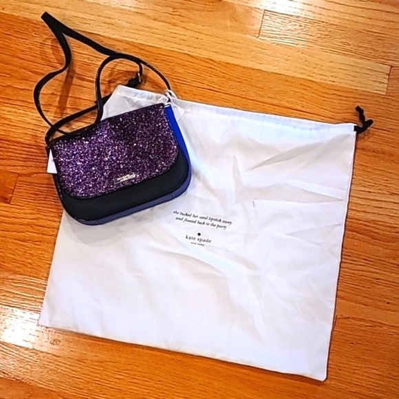 NWT Kate Spade Large Carsen Laurel Way Glitter Crossbody Bag - Picture 3 of 14